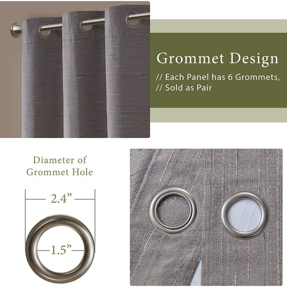 Hyde Lane Room Darkening Curtains Gray 2 Panels - Picture 2 of 8